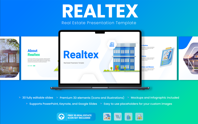 Realtex - Modèle PowerPoint de présentation immobilière