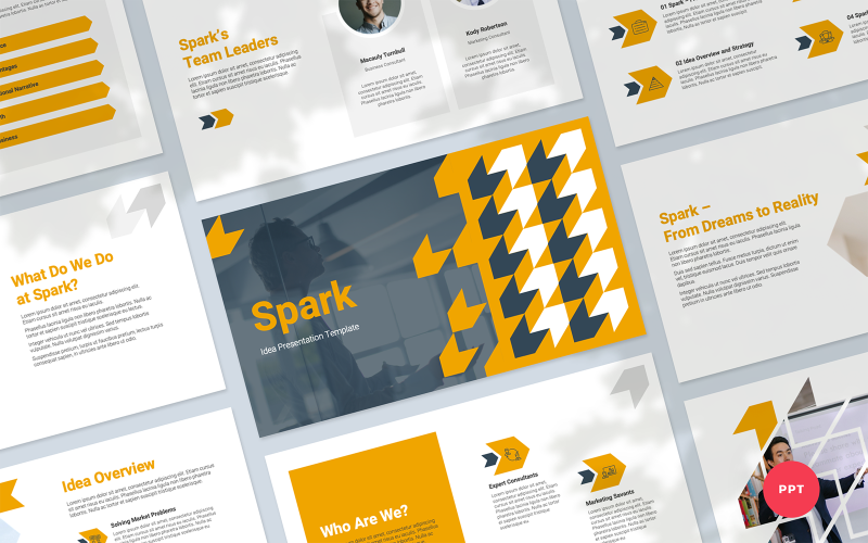 Spark - Idépresentation PowerPoint-mall