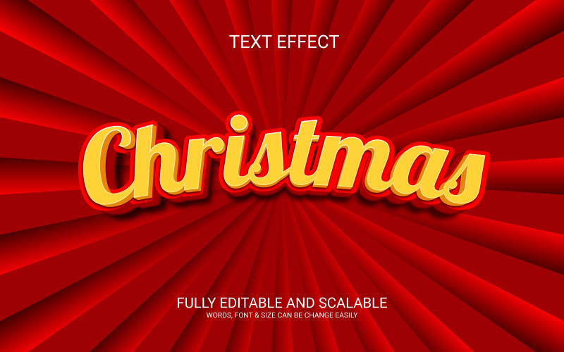 Christmas 3D redigerbar vektor Eps Text effektmall
