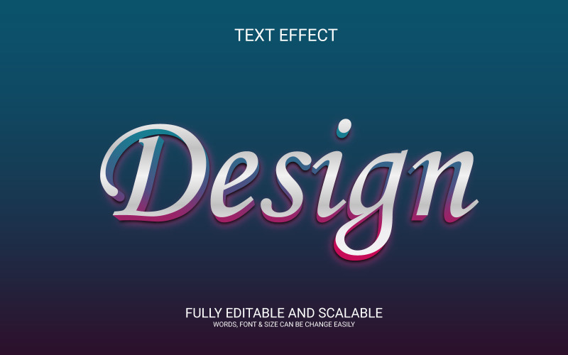 Дизайн редактируемого векторного 3d шаблона текстового эффекта