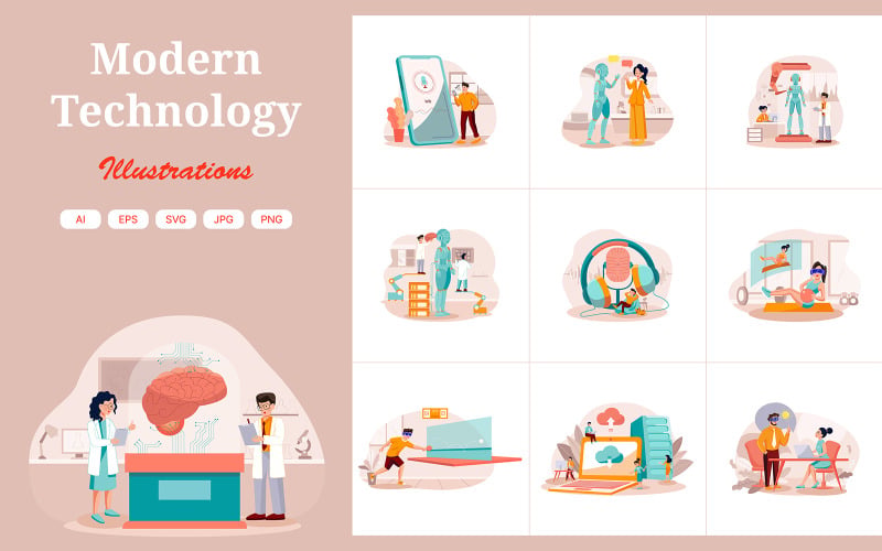 M433_ Modern Technology Illustration Pack - TemplateMonster