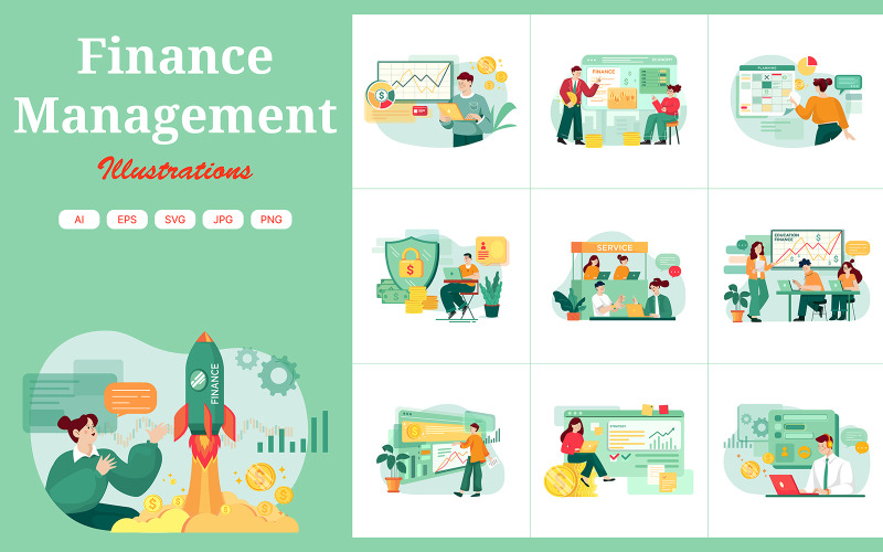 M436_ Pacchetto illustrazioni gestione finanziaria