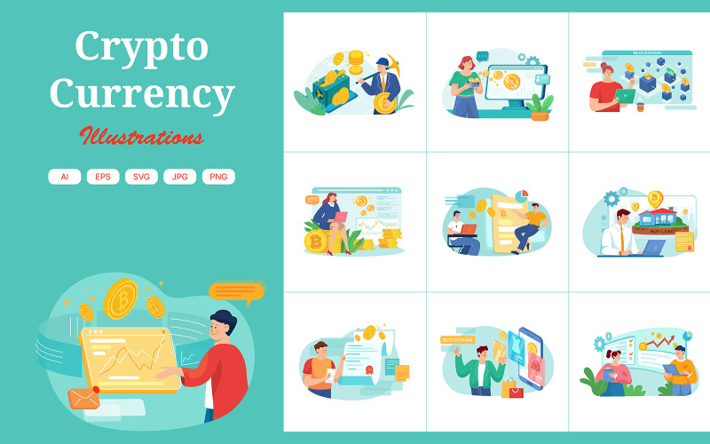 M438_Pack d'illustrations Bitcoin et Blockchain