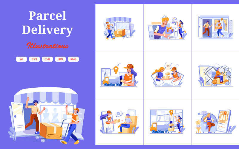 M444_ Pakketbezorgservice illustratiepakket