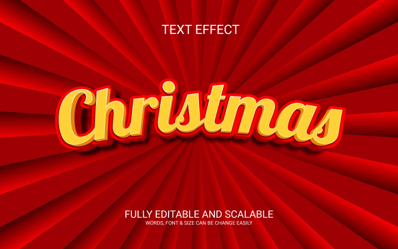 Modèle d'effet de texte Eps vectoriel modifiable en 3D de Noël