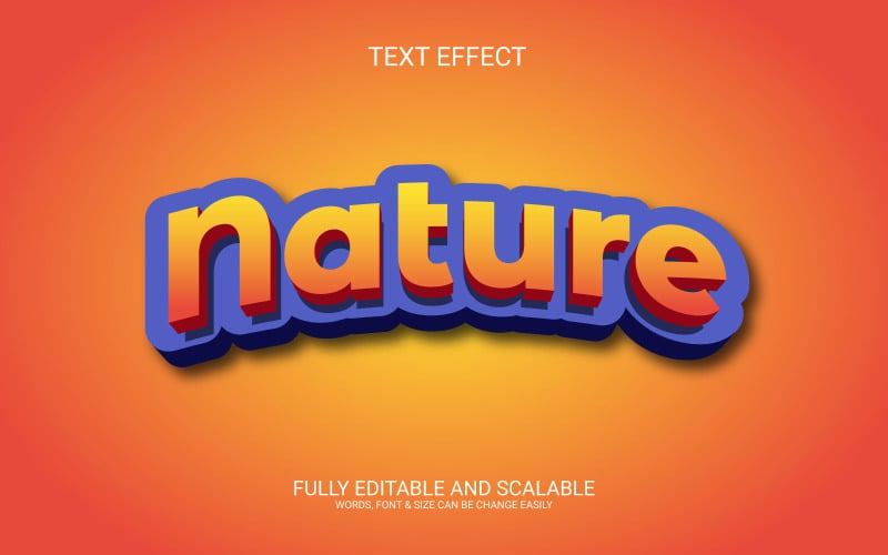 Modèle d'effet de texte Eps vectoriel modifiable Nature 3D