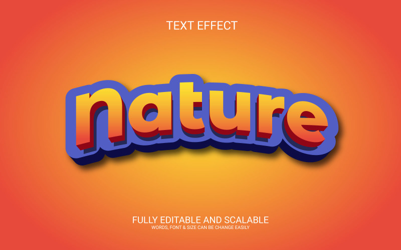 Modelo de efeito de texto EPS de vetor editável Nature 3D
