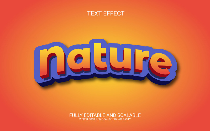 Natuur 3D bewerkbare Vector EPS-teksteffectsjabloon