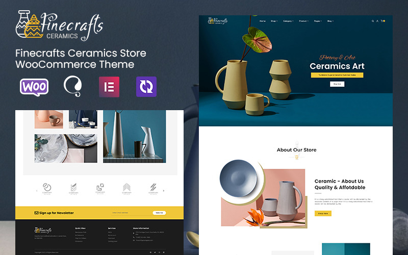 Finecraft - Ev Dekorasyonu, Seramik ve Çömlekçilik İçin WooCommerce Teması