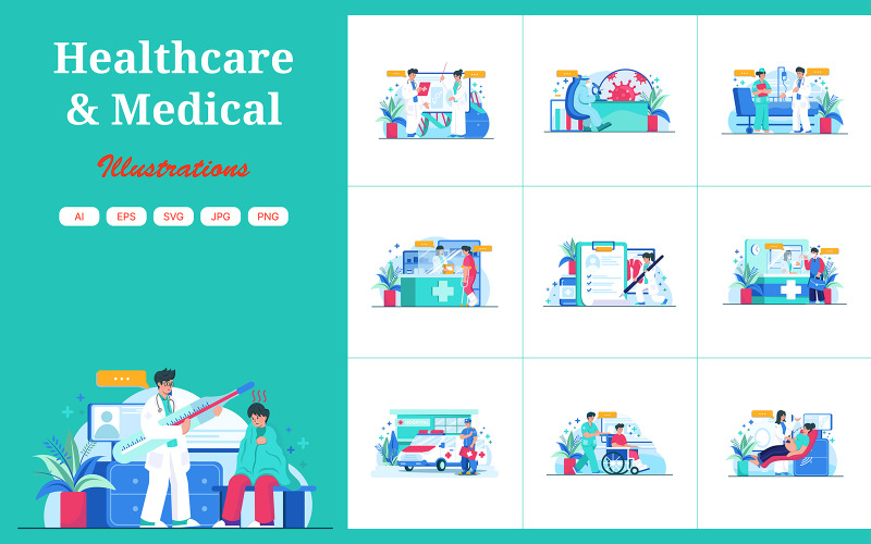 M461_ Gezondheidszorg en medisch illustratiepakket