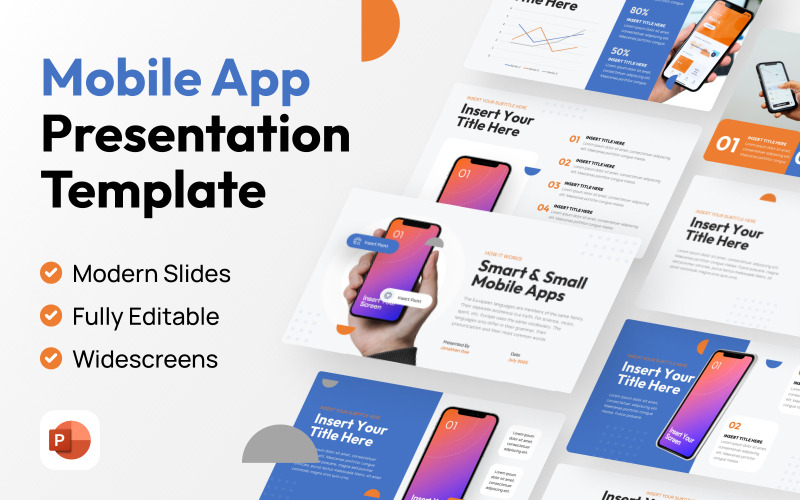 Moby - PowerPoint-presentatiesjabloon voor mobiele app