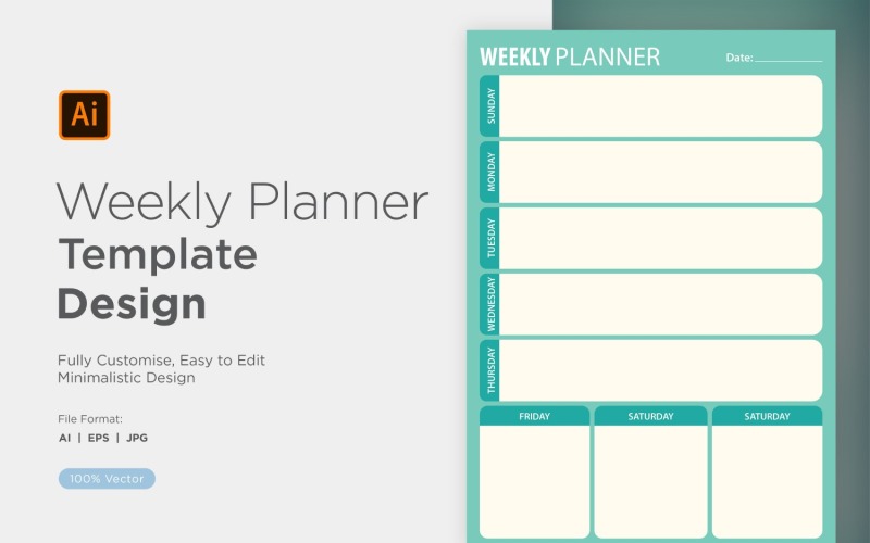 Diseño de hoja de planificación semanal - 09