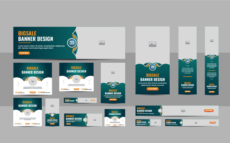 Ensemble de mise en page de bannière Web ou mise en page de bannière Web d'entreprise