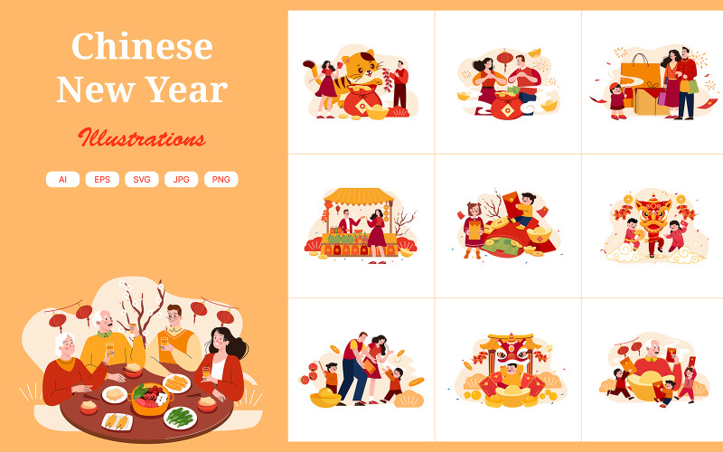 M510_ kínai újévi illusztrációs csomag