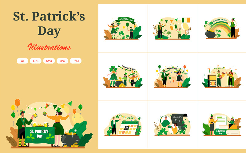 M512_ Pack d'illustrations de la Saint-Patrick
