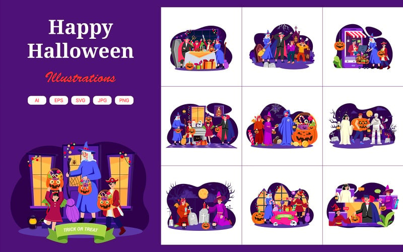 M518_ Halloween-Illustrationspaket