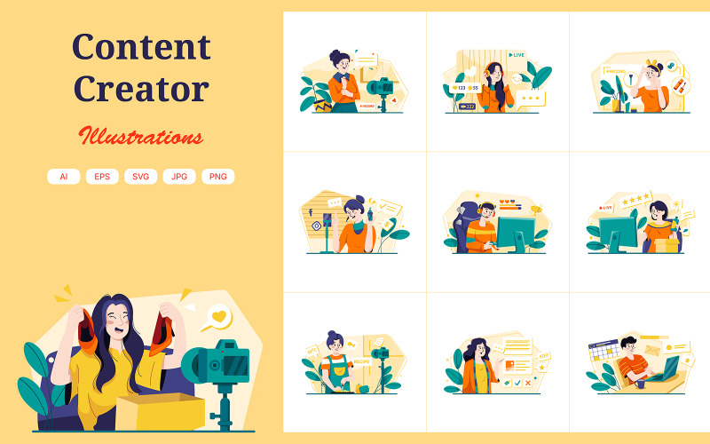 M521_ Content Creator Illustrationspaket