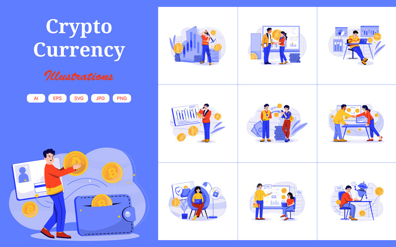 M523_ Paquete de ilustraciones de criptomonedas