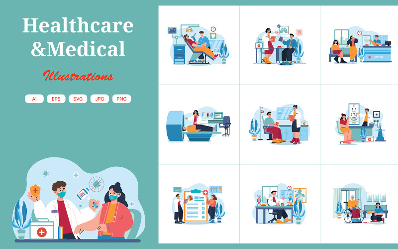 M526_ Pacchetto illustrazioni mediche e sanitarie