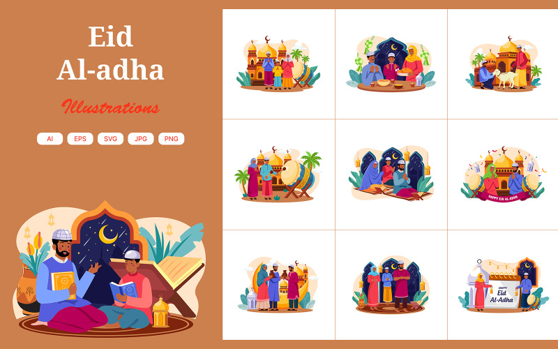 M545_ Pakiet ilustracji Eid Al-Adha