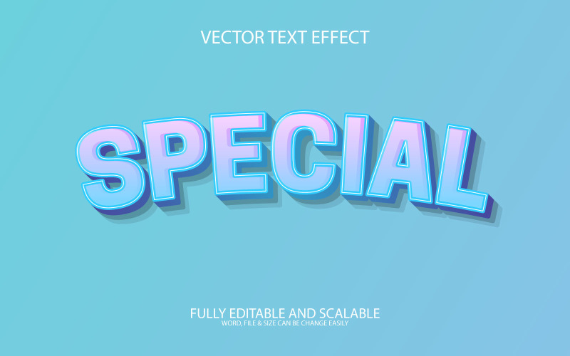 Spezielle 3D-bearbeitbare Vektor-EPS-Texteffektvorlage