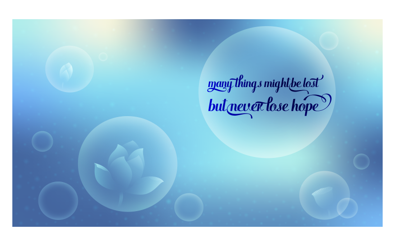 Вдохновляющий фон 14400x8100px в синей цветовой гамме с посланием о надежде