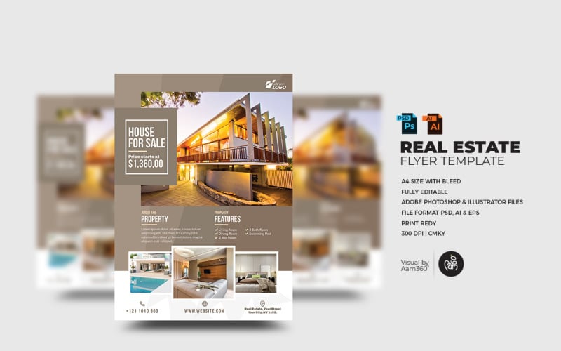 Real Estate Flyer Template-V05 #358098 - TemplateMonster