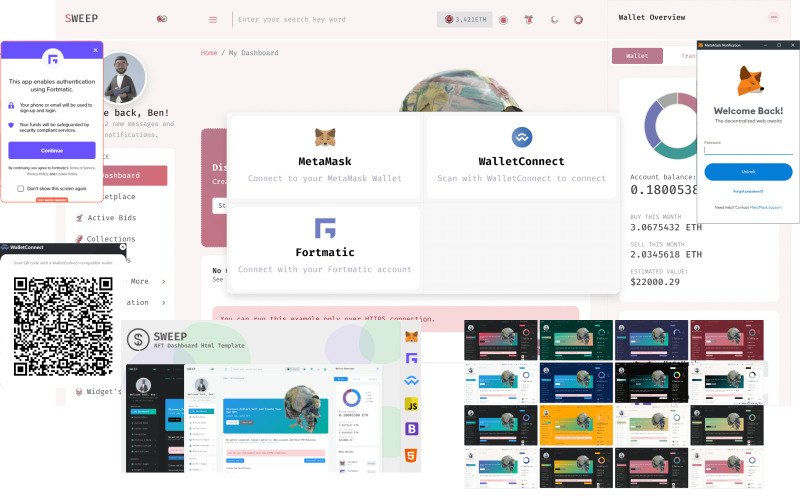 Sweep – Html šablona pro správu NFT Bootstrap5
