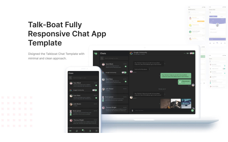 Talkbot – Šablona aplikace React a Html Bootstrap Chat