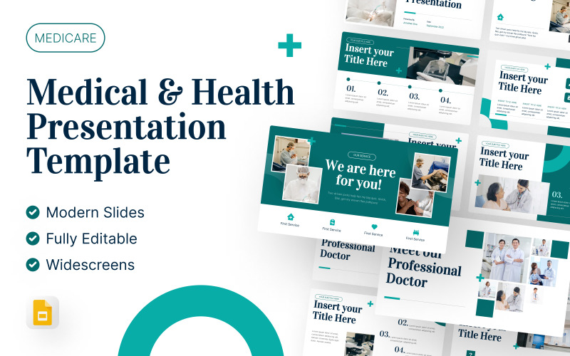 医疗保险 - 医疗和健康谷歌幻灯片模板