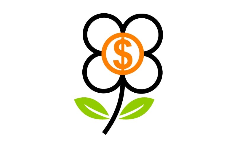 Investering Dollar bloem Logo sjabloon