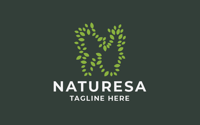 Modelo de logotipo da letra N Pro da Naturesa