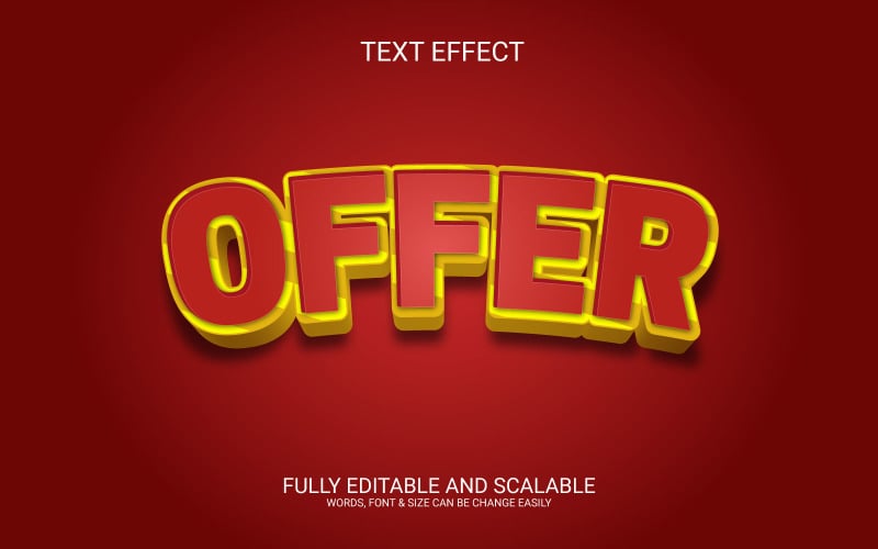 Offre un modèle d'effet de texte Eps vectoriel modifiable en 3D