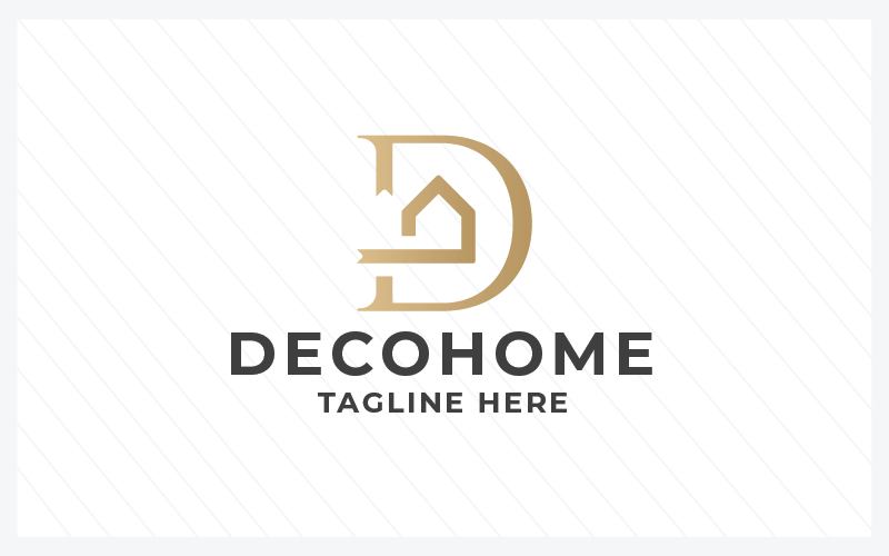 Plantilla de logotipo Deco Home Letter D Pro
