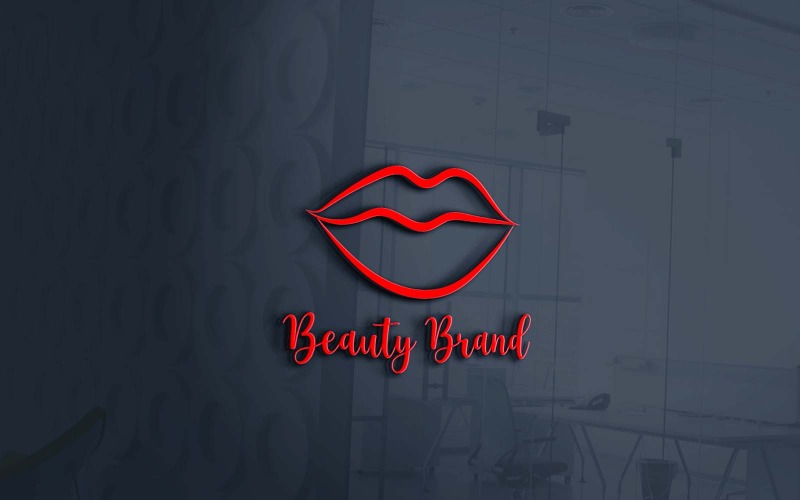 Rode lippen cosmetica merklogo ontwerp