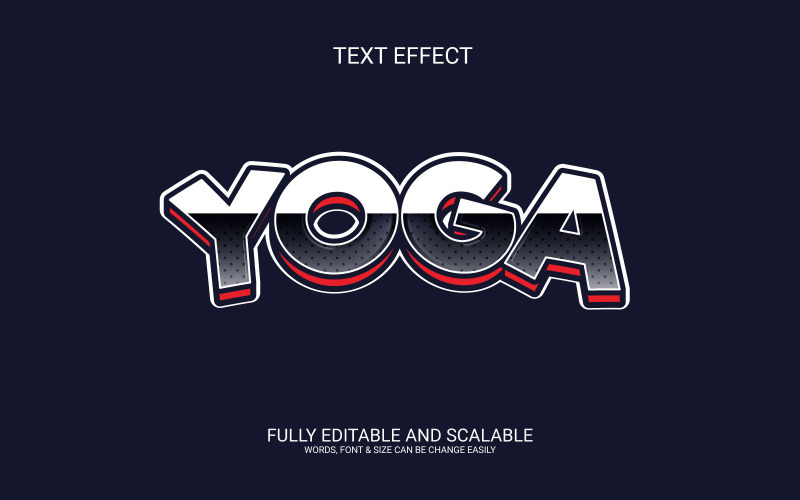 Yoga 3D redigerbar texteffektmalldesign