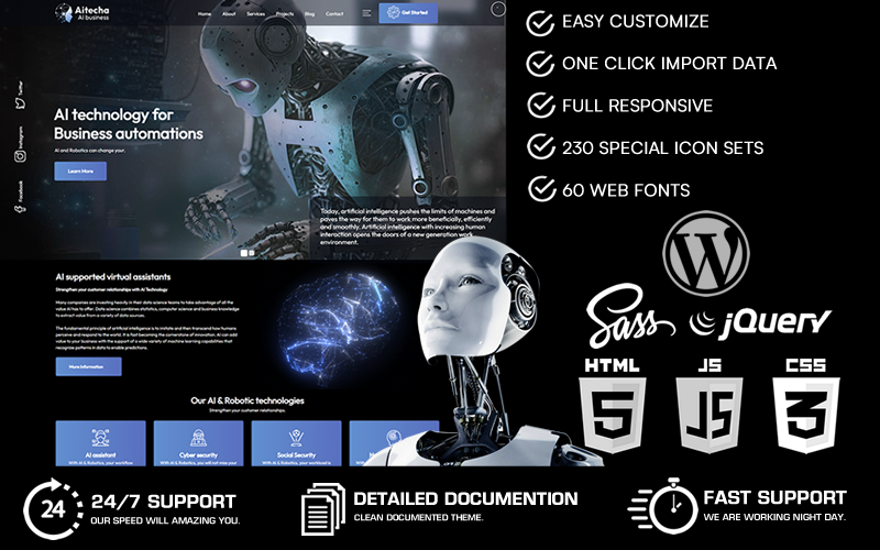 Aitecha - AI Business WordPress-tema