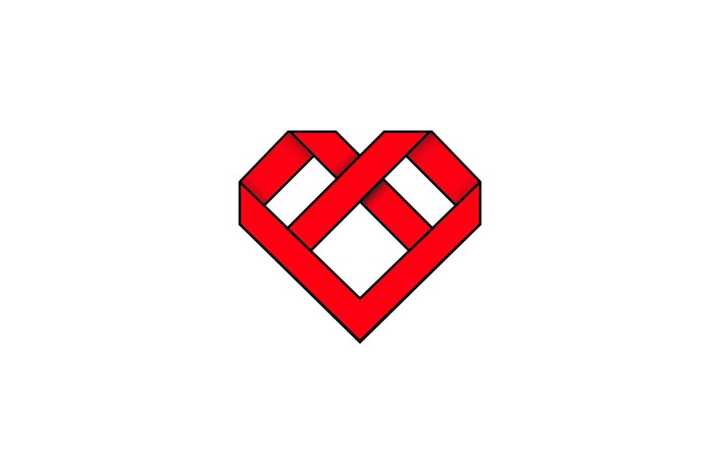 Création de logo coeur noir et rouge