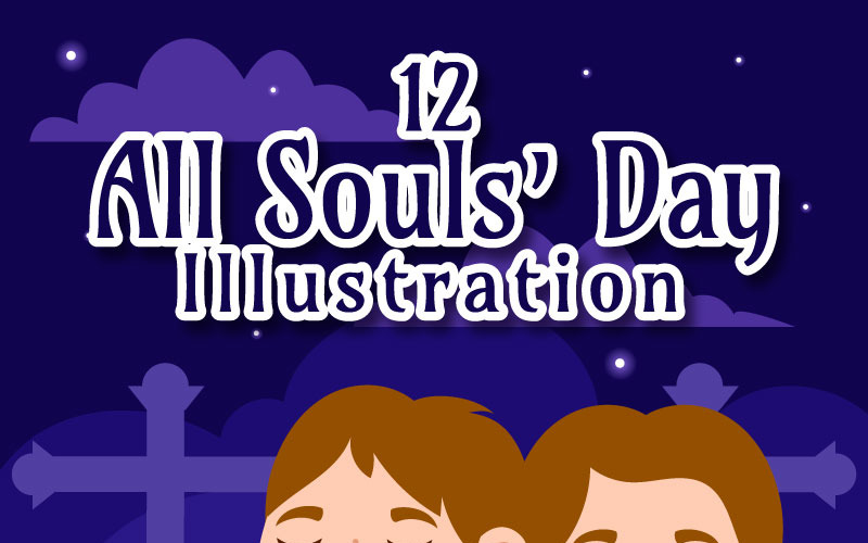 12 Illustrazione vettoriale del giorno dei defunti