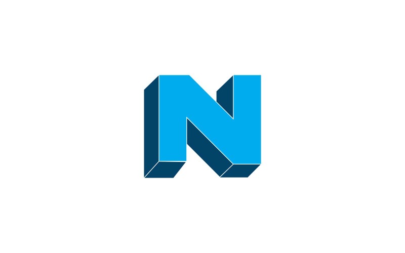 Креативный 3D дизайн логотипа буквы N