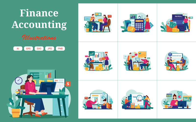 M565_ Finanzbuchhaltungs-Illustrationspaket