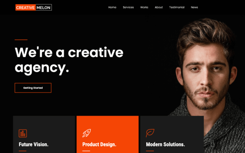 Motyw WordPress dla agencji kreatywnej Creative Melon-One Page