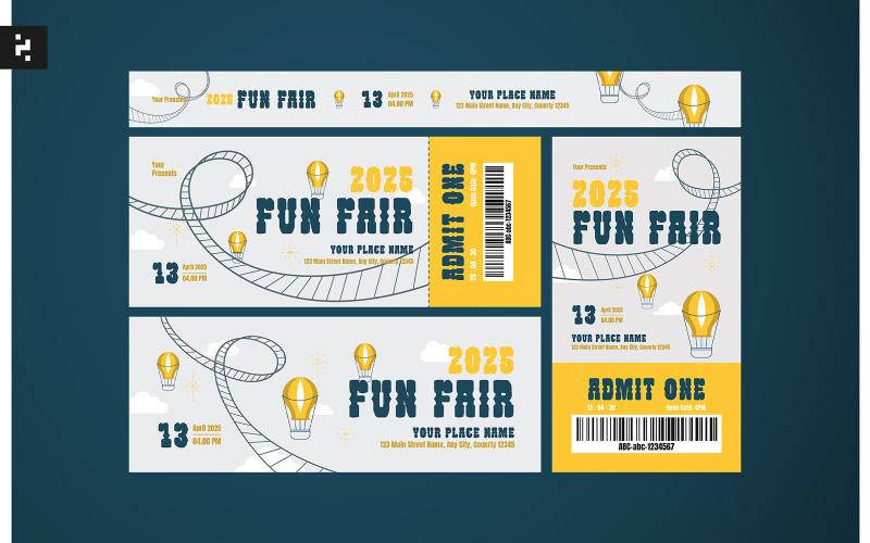Plantilla de entrada para feria de diversión creativa
