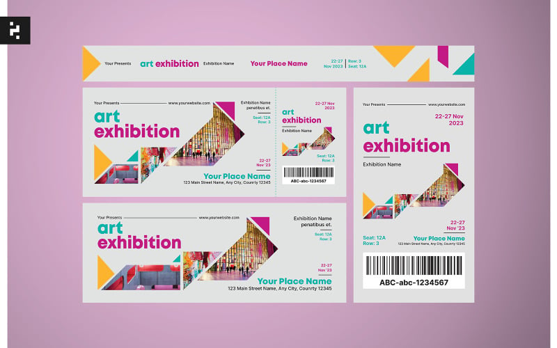 Simple Art Exhibition Ticket 358467 TemplateMonster