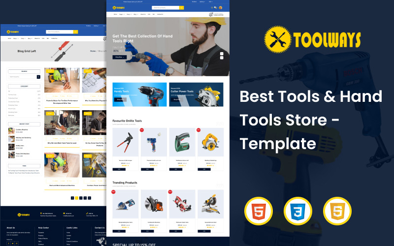 Toolways — najlepszy sklep z narzędziami i narzędziami ręcznymi Szablon HTML5