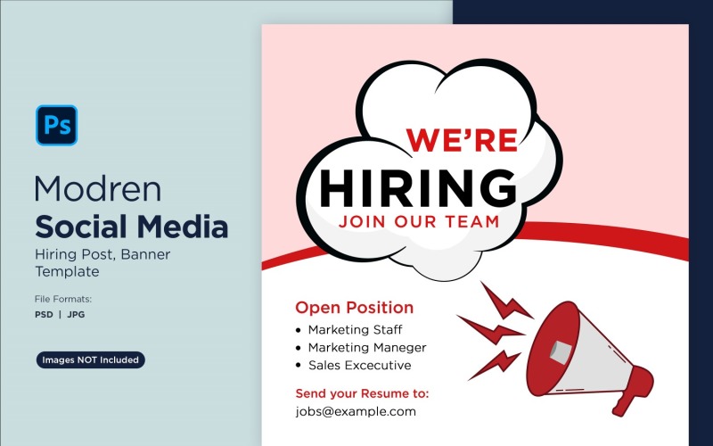 We are hiring Social Media Post Design Template 30