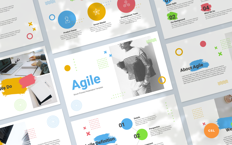 Agile – Google Slides-Vorlage für die Präsentation eines Scum-Prozesses
