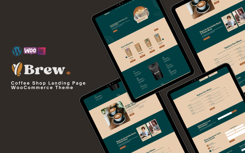 Brew Coffee - 咖啡店和咖啡豆 WordPress 登陆页面
