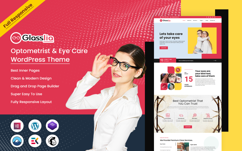 Glasslia – Thème WordPress pour optométriste et soins oculaires