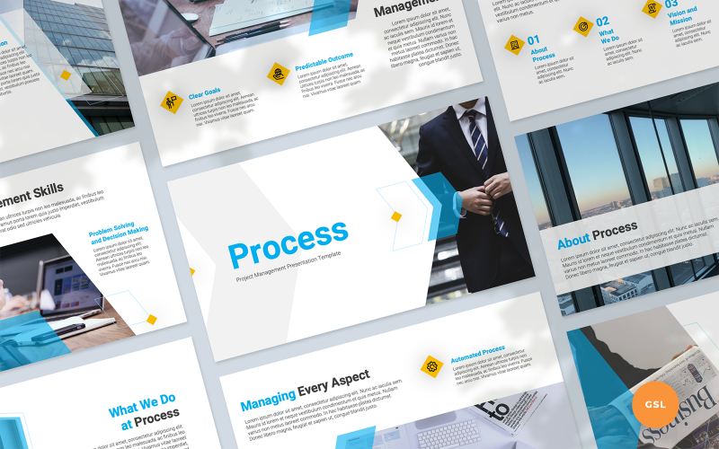 Processus - Modèle Google Slides de présentation de gestion de projet